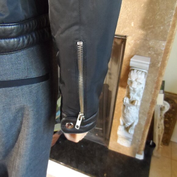 DKNY Black Lamb Leather Moto Jacket Size P - Picture 12 of 16